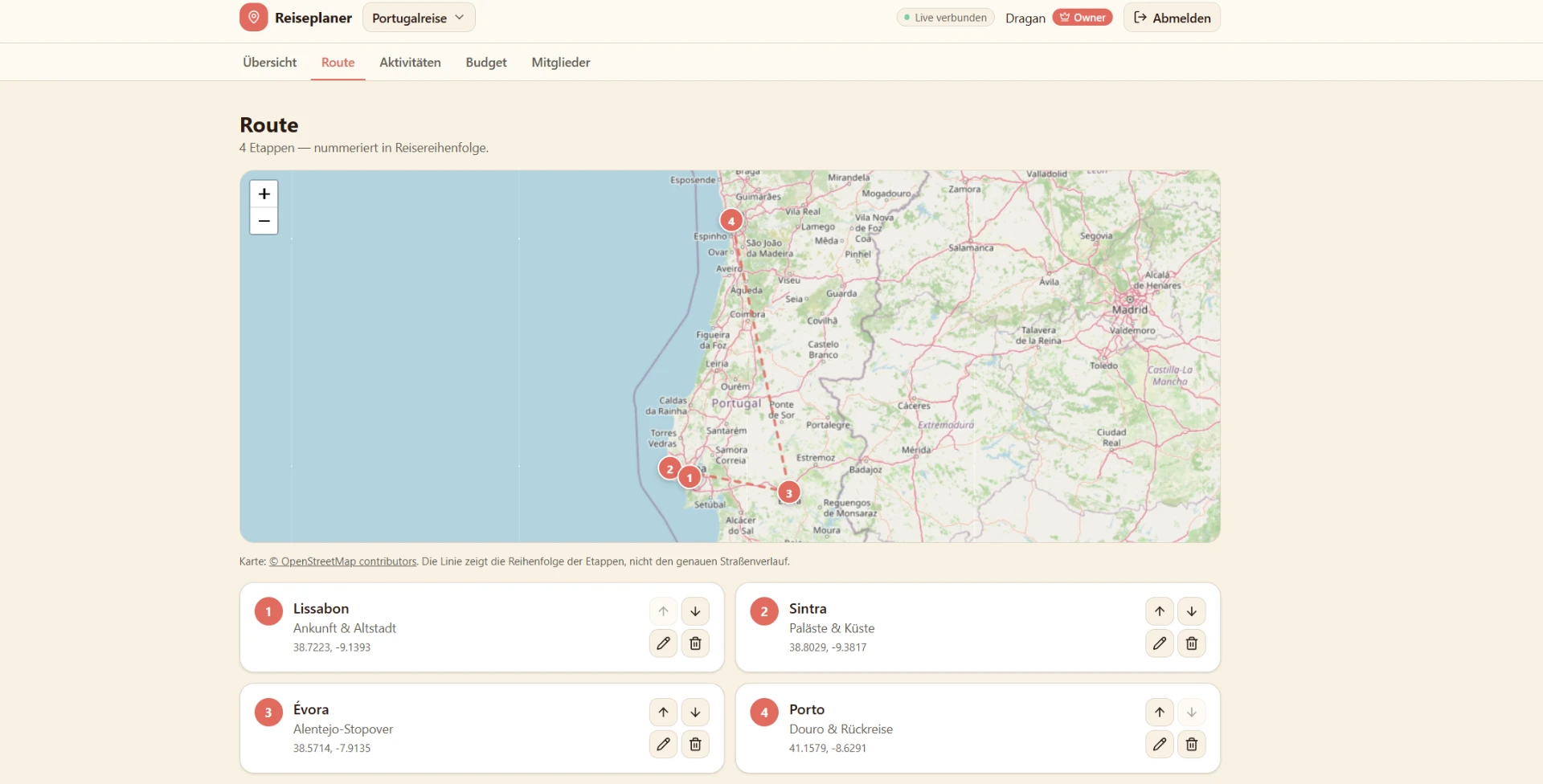 TripCircle – Portugal Roadtrip Routenplan